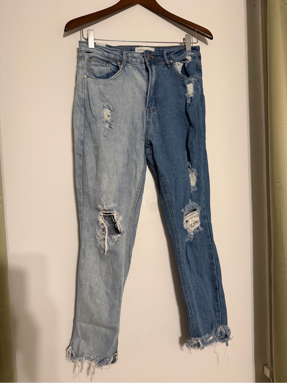 Almost Famous Distressed Jeans - Size 5 - Two-Tone Denim